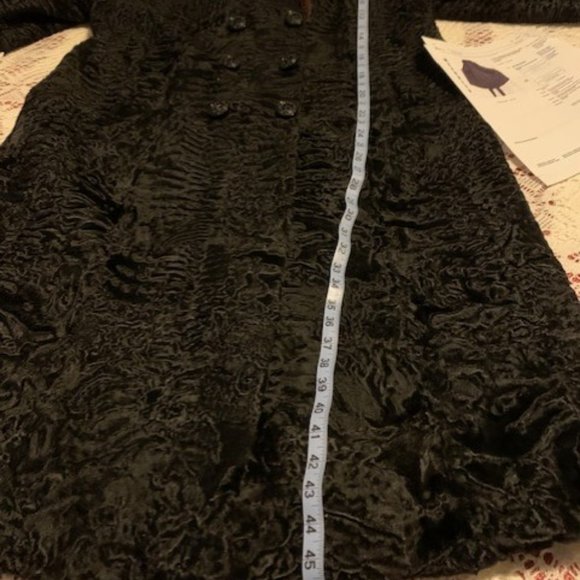 Genuine Swakara South-West African Fur Lamb's Coat with mink Collar - Picture 10 of 16